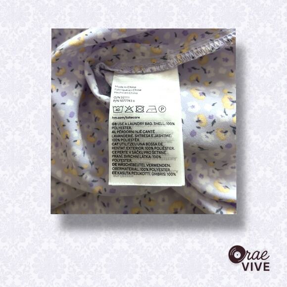 H&M DIVIDED Lavender Floral Satin Slip Dress Women's Size M - Picture 7 of 8
